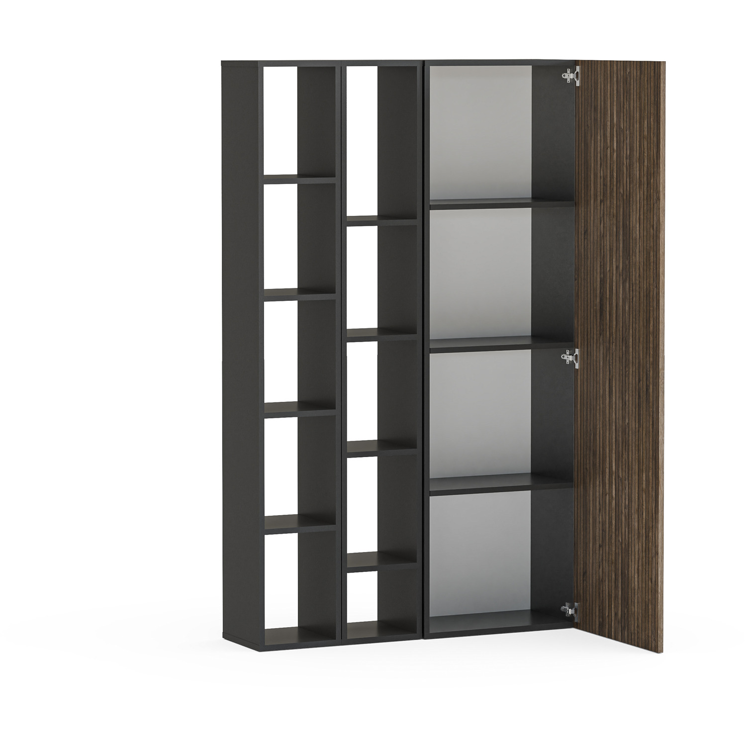 Bern Wall Mounted Cabinet And Shelves - Black And Alina Pattern