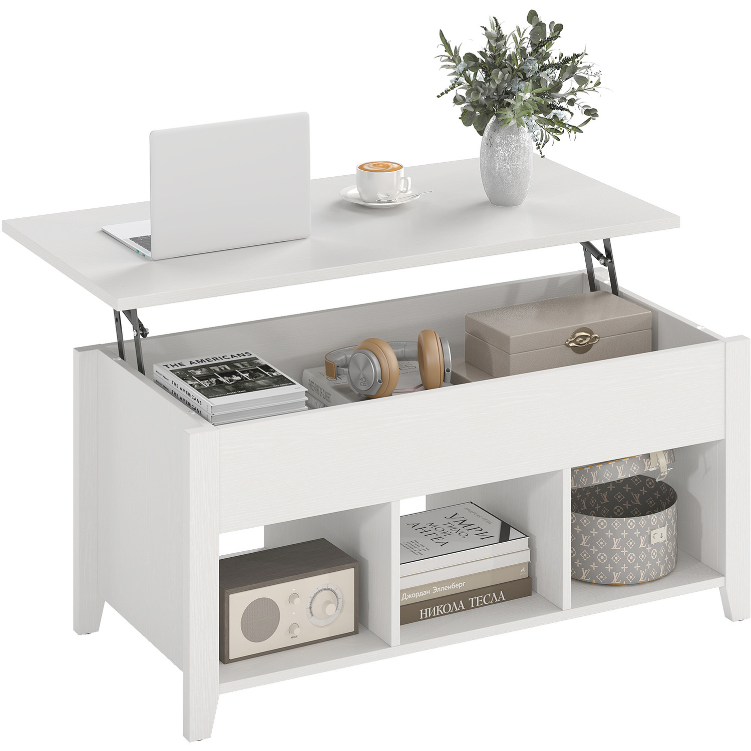 Table Rising From Box Rising Center Table with Hidden Compartment