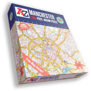 Great Britain A Z Map of Manchester 1000 Piece Jigsaw Puzzle Exclusive Street