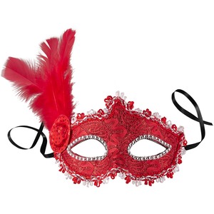Venetian Mask With Side Feather