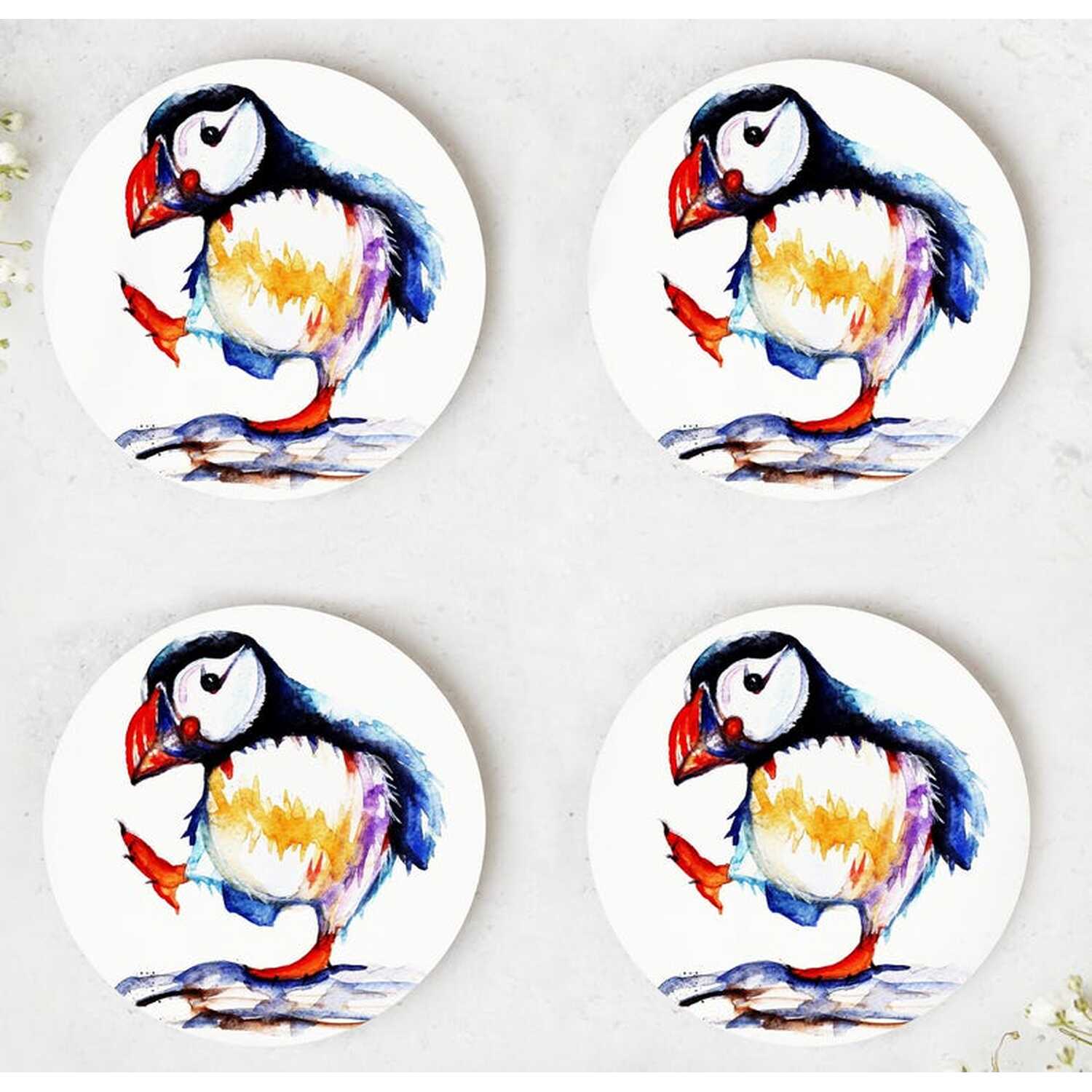 Image of Puffin Coasters - Blue