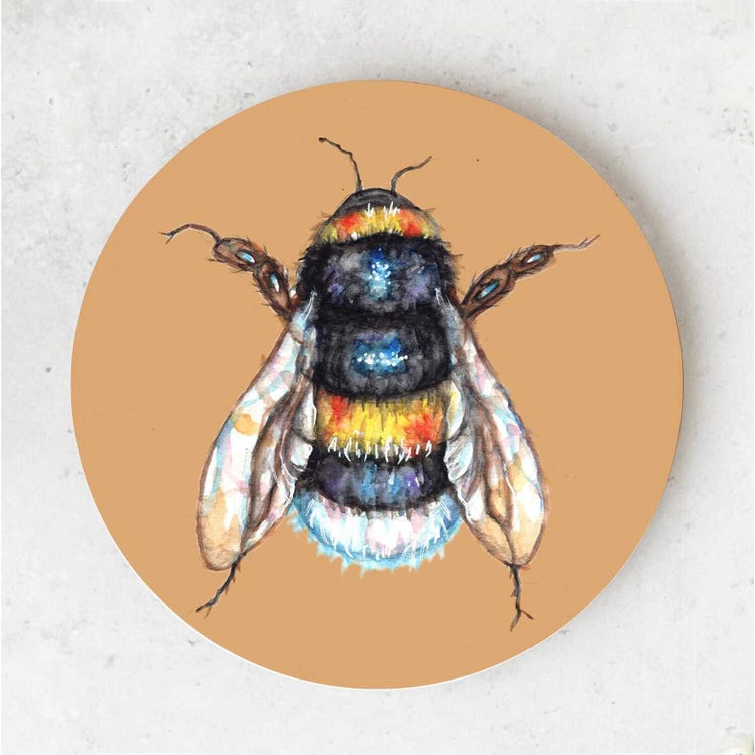 Image of Bumble Bee Coasters - Orange