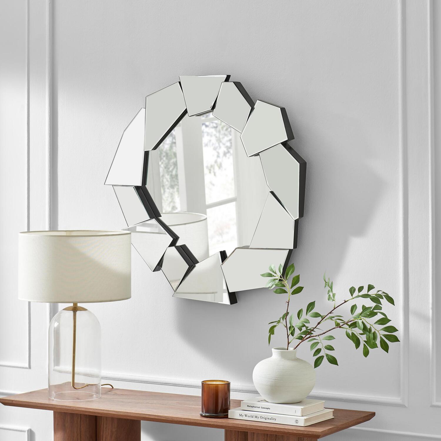Image of Jewel Medium Abstract Round Wall Mirror&hellip;