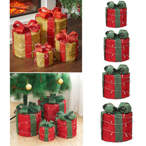 4pcs Christmas Gift Box LED Decorations