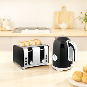 HOMCOM Retro Kettle and Toaster Set, 3000W Rapid Boil 800-289V70BK