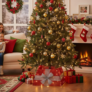 Christmas Tree Skirt Decorations with LED Lights