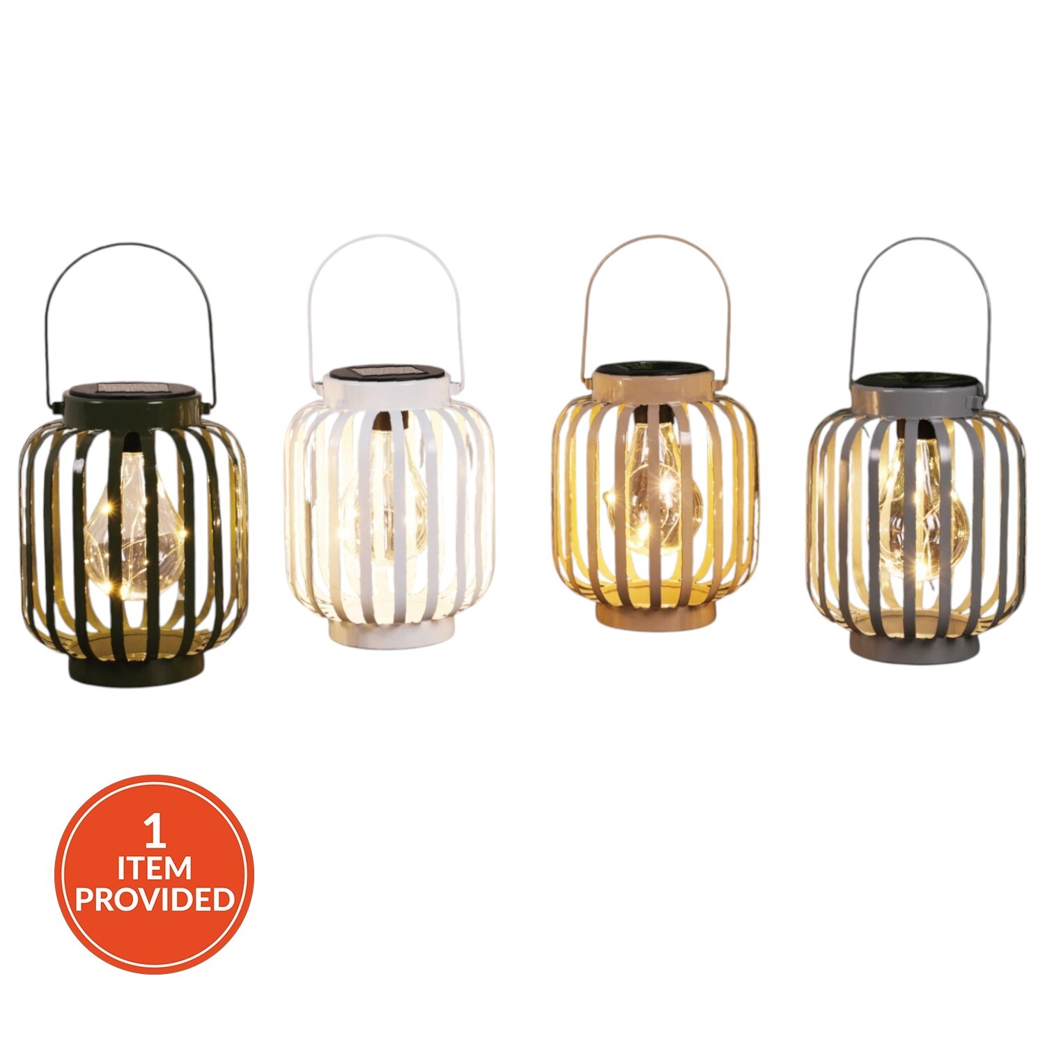 Image of Solar Powered Metal Cage Lantern