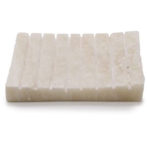 Elegant White Onyx Ridged Soap Dish for All