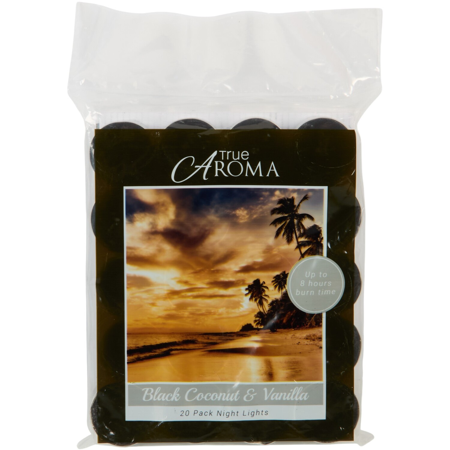 Pack of 20 Tealight Scented Candles - Black Coconut and Vanilla