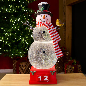 Glitter Spinning Countdown Snowman