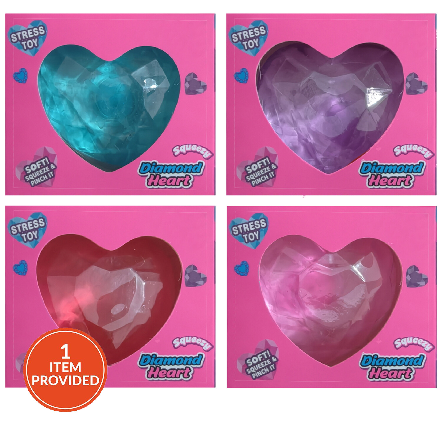 Squeeze Diamond Heart Stress Toy