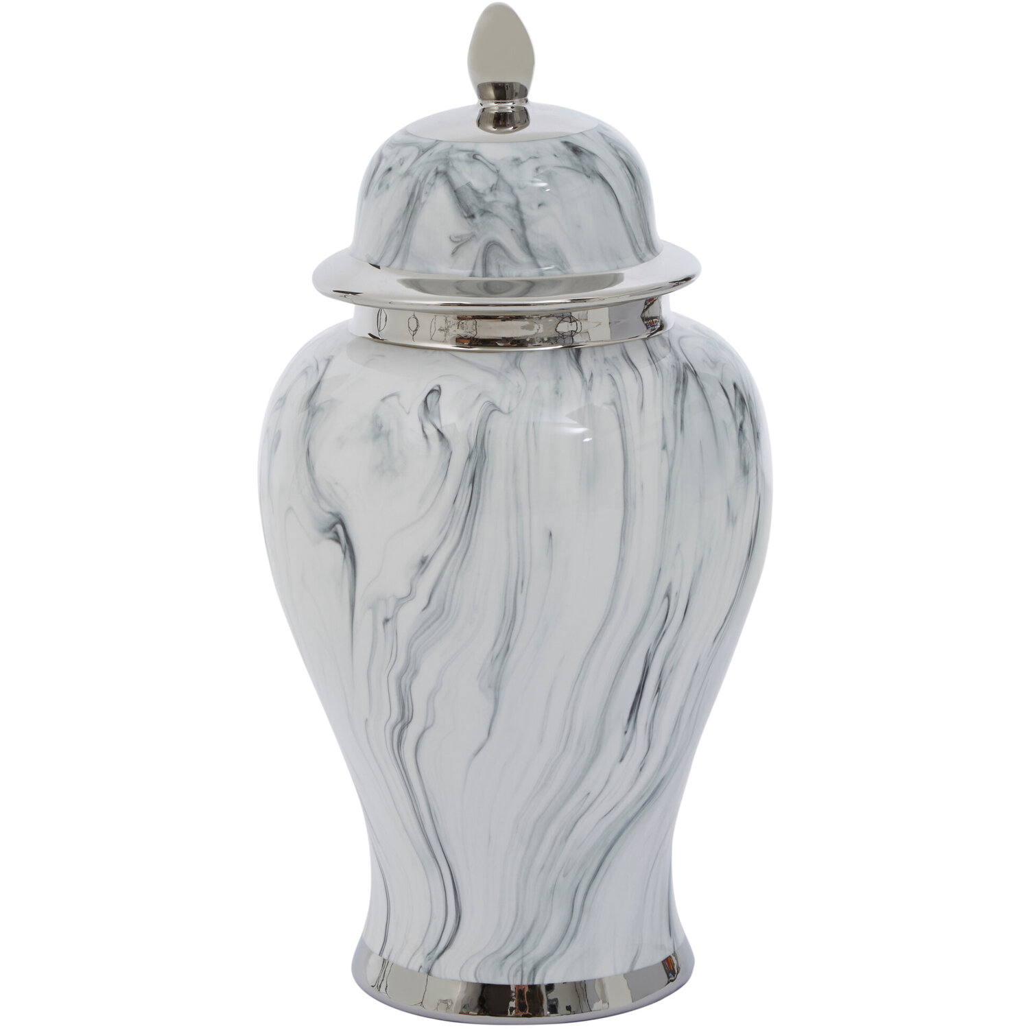 Orsina Marmo Marble Effect Large Ceramic Jar - Grey