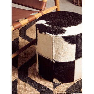 Kensington Townhouse Cowhide Hair on Leather Stool