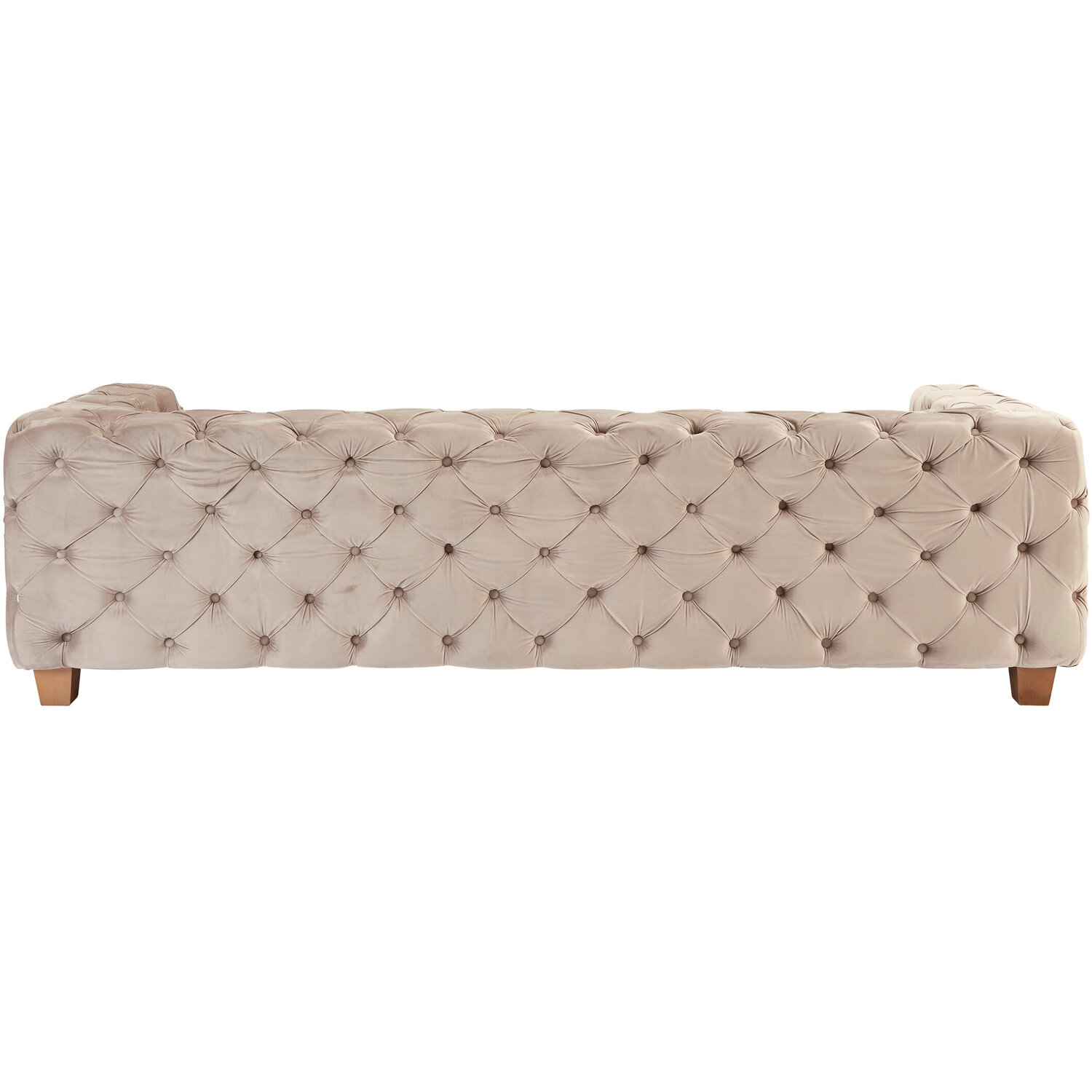Ophelia 3 Seat Beige Velvet Sofa - Brown