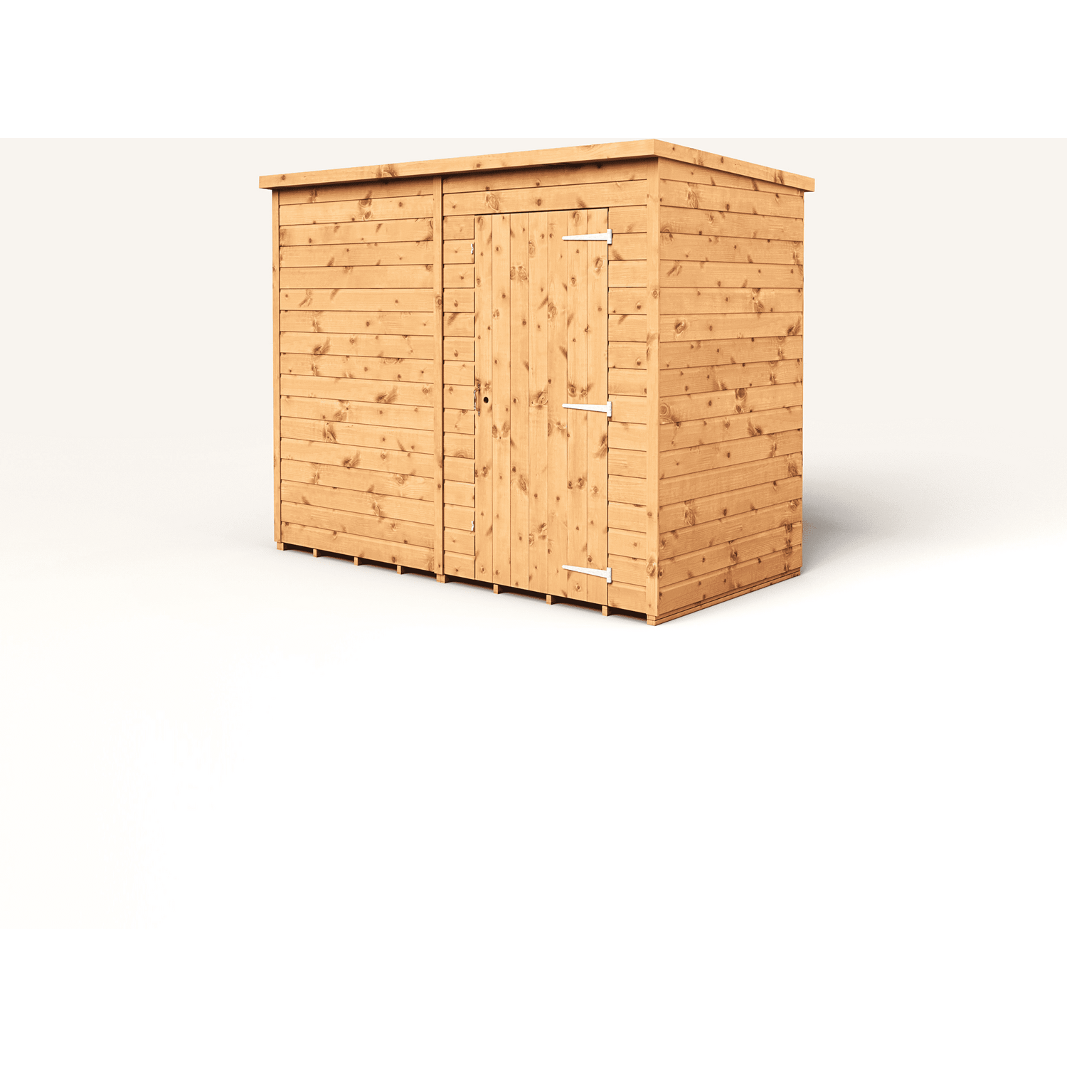Empire 8x4 Modular Pent Garden Shed with a Single Door - Brown