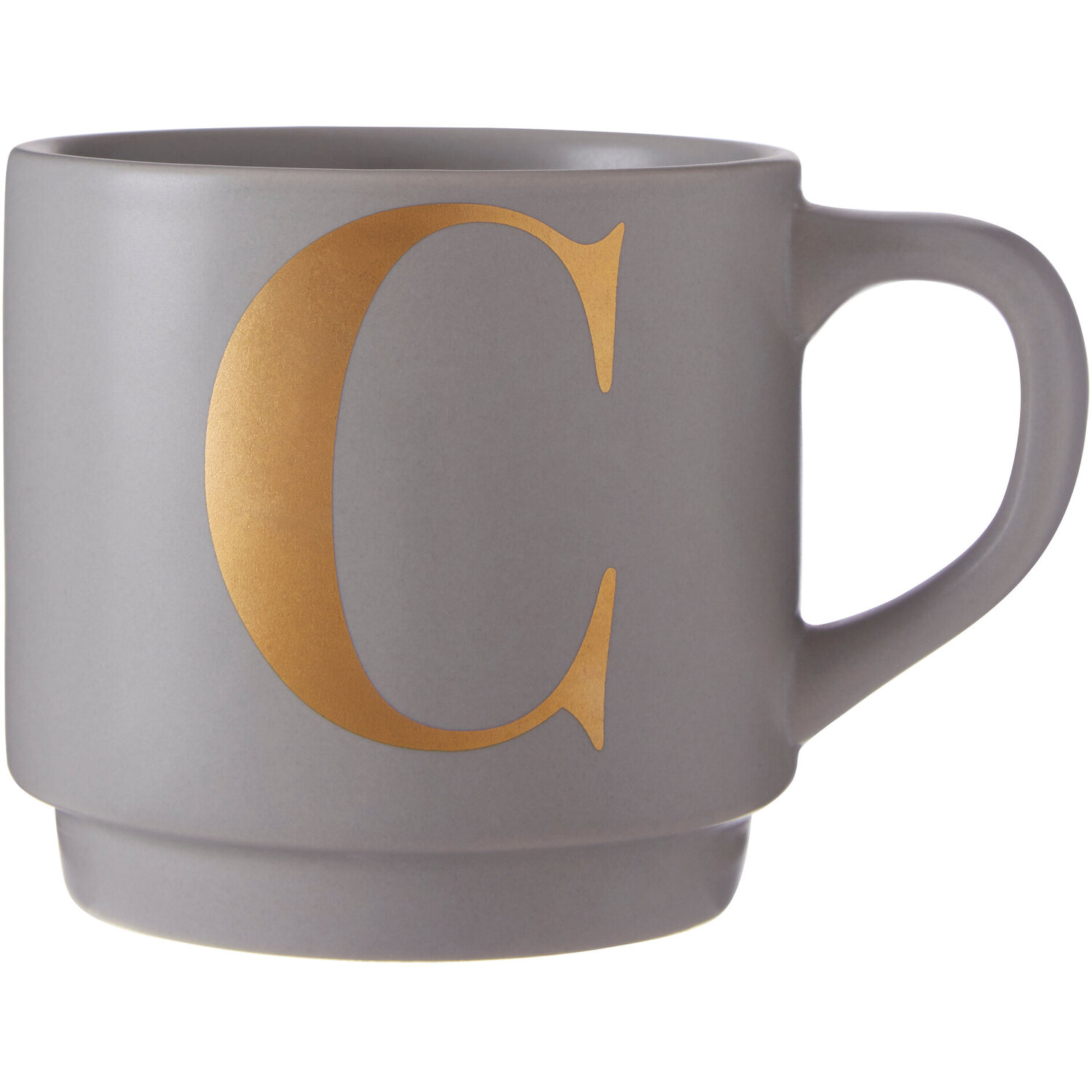 Maison By Premier Signet Grey Monogram Mug, C - Grey