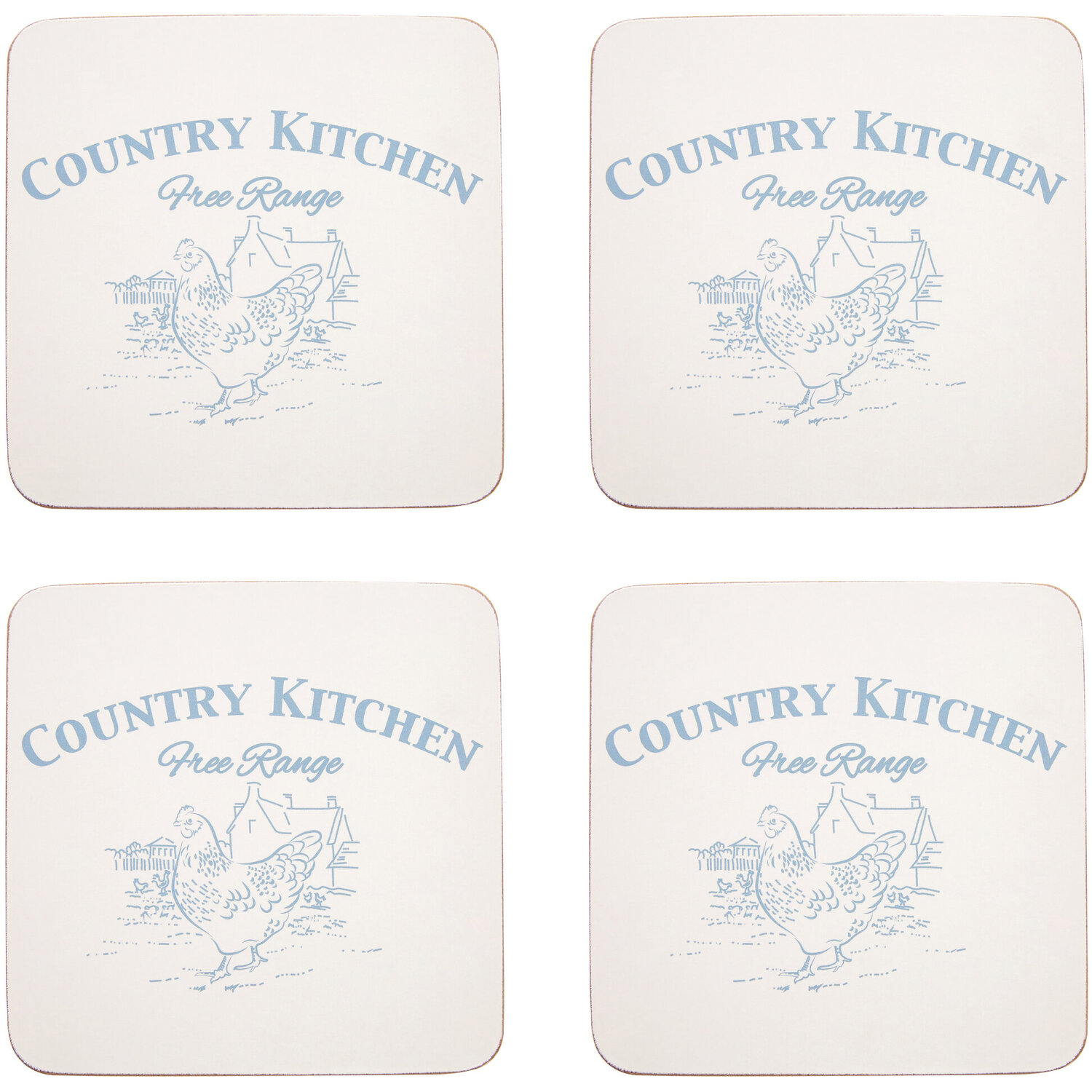 Maison By Premier Country Kitchen Set Of Four Cork Coasters - Cream