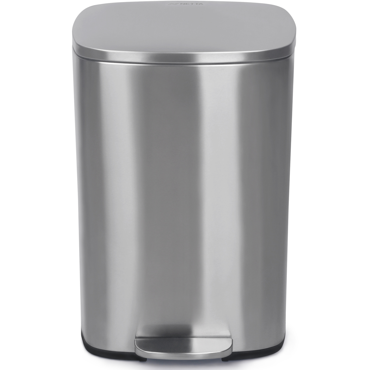 50L Pedal Bin - Black - Stainless Steel