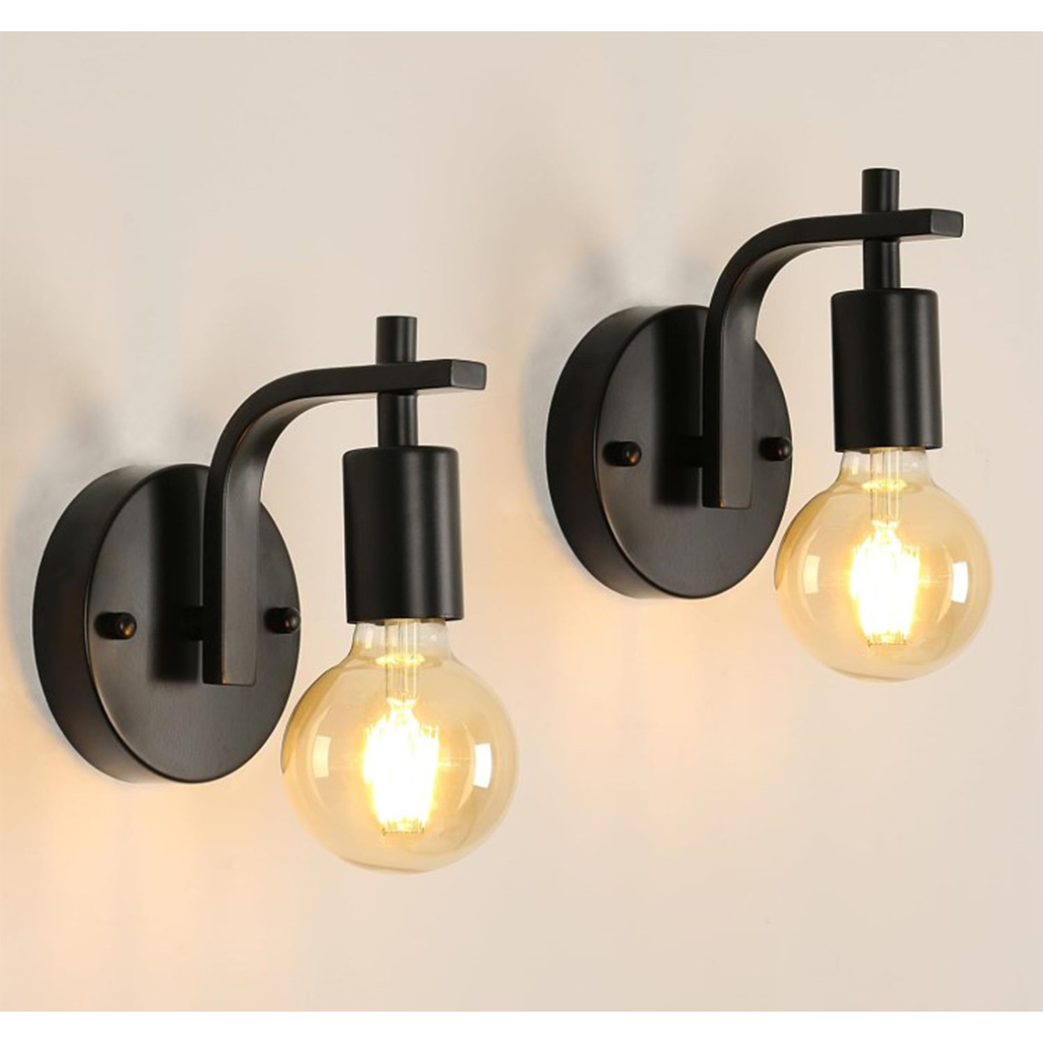 Image of Wall Sconce Black E27 - Black&hellip;
