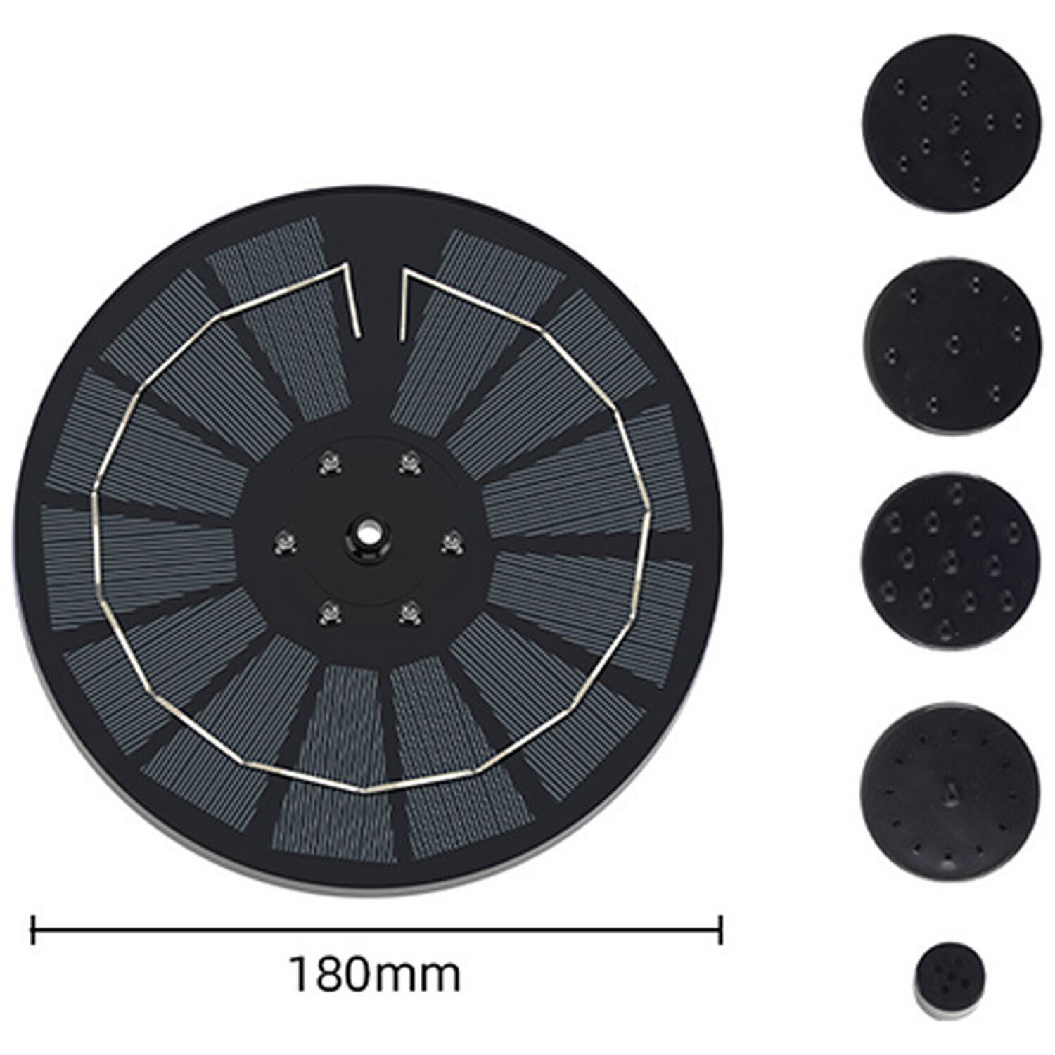 Solar Pond Fountain With Led Lights Floating Water Pump - Black