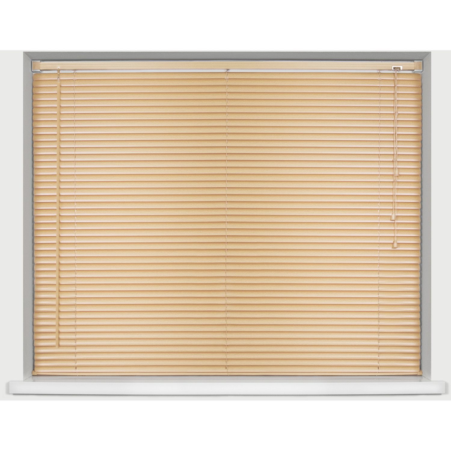 25mm Woodgrain PVC Venetian Blind - Natural / 75cm / 210cm