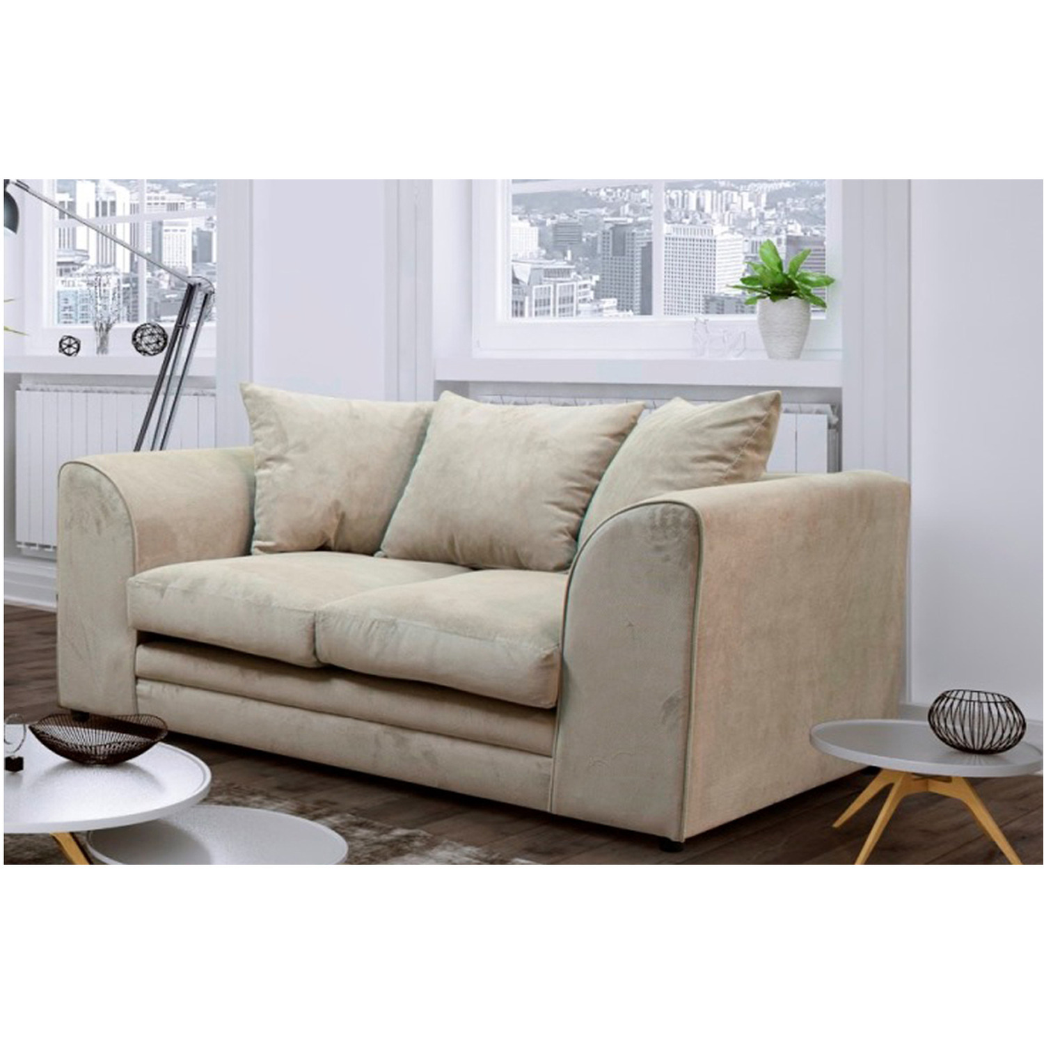 Kaspo 2 Seater Fabric Sofa - Biege