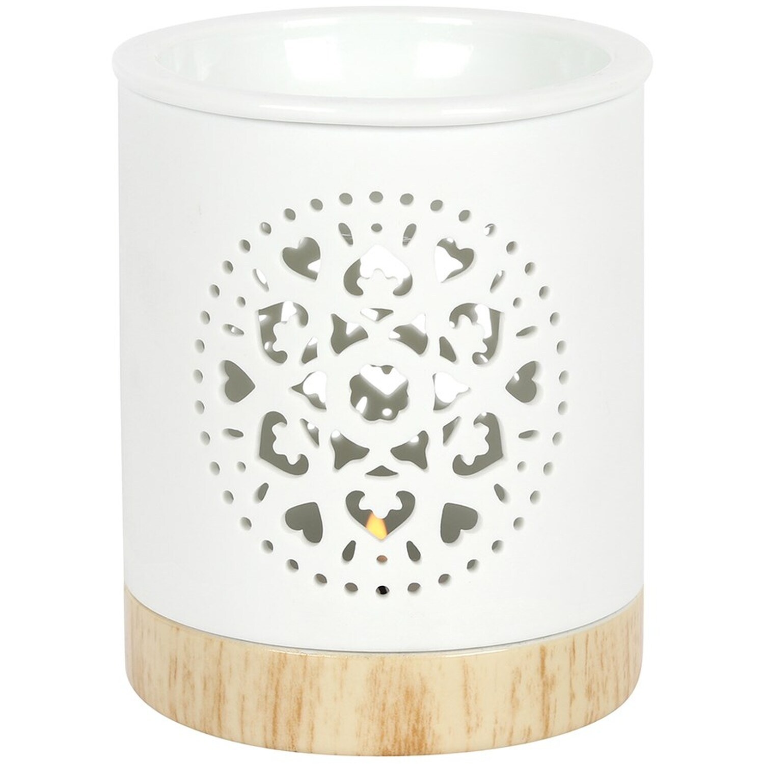 Mandala Cut Out Oil Burner - White