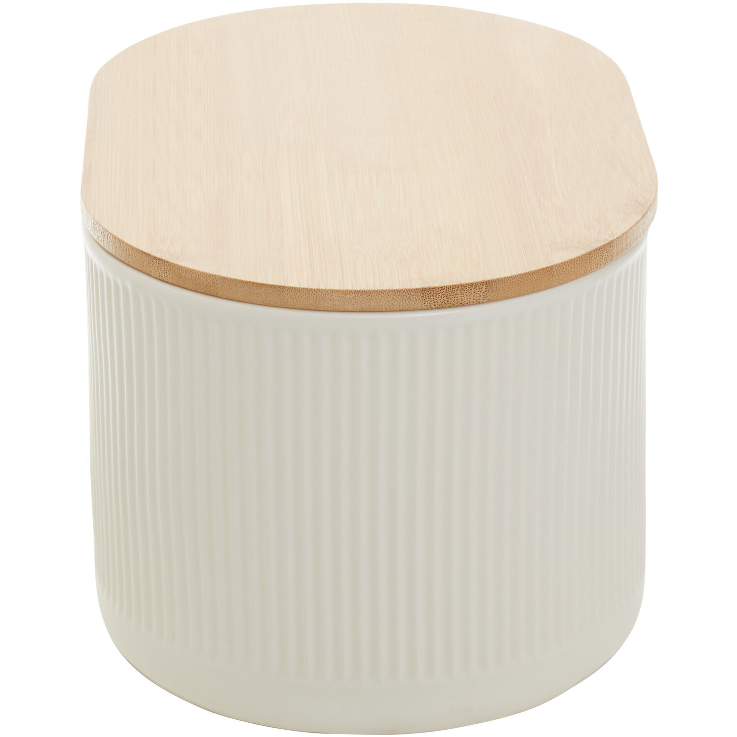 Geome Cream Bread Bin In Stoneware - Cream