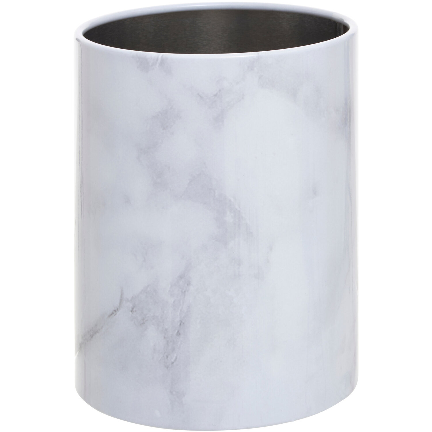 Orsina Easton White Marble Effect Utensil Holder - White