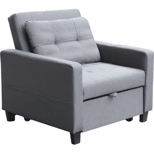 Grey / 1 Home Source Charleston Pull Out Linen Sofa Bed shot 14271279