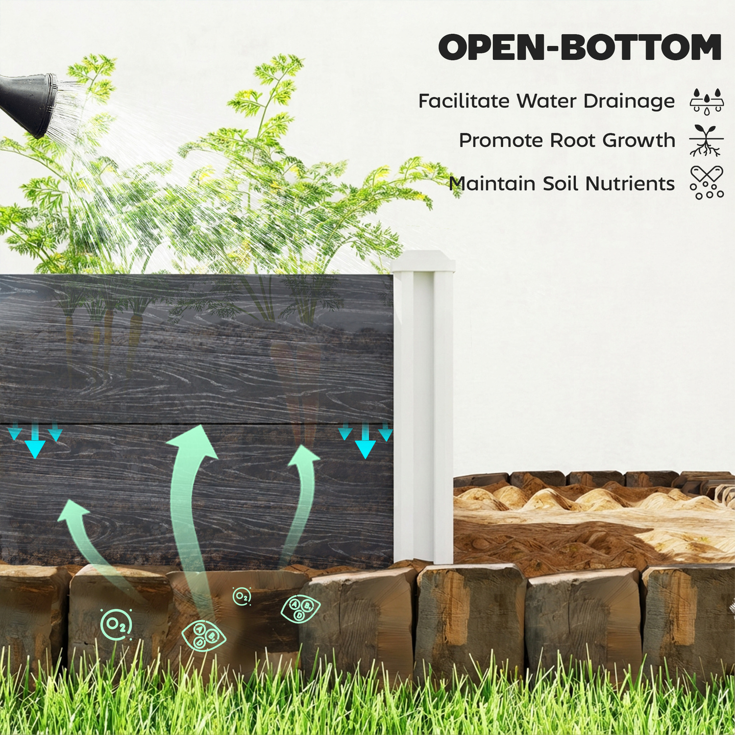 Outsunny Vinyl Raised Garden Bed Kit, 3 X 3 X 1Ft Modular Garden Box - 102 - 33 - Image 5