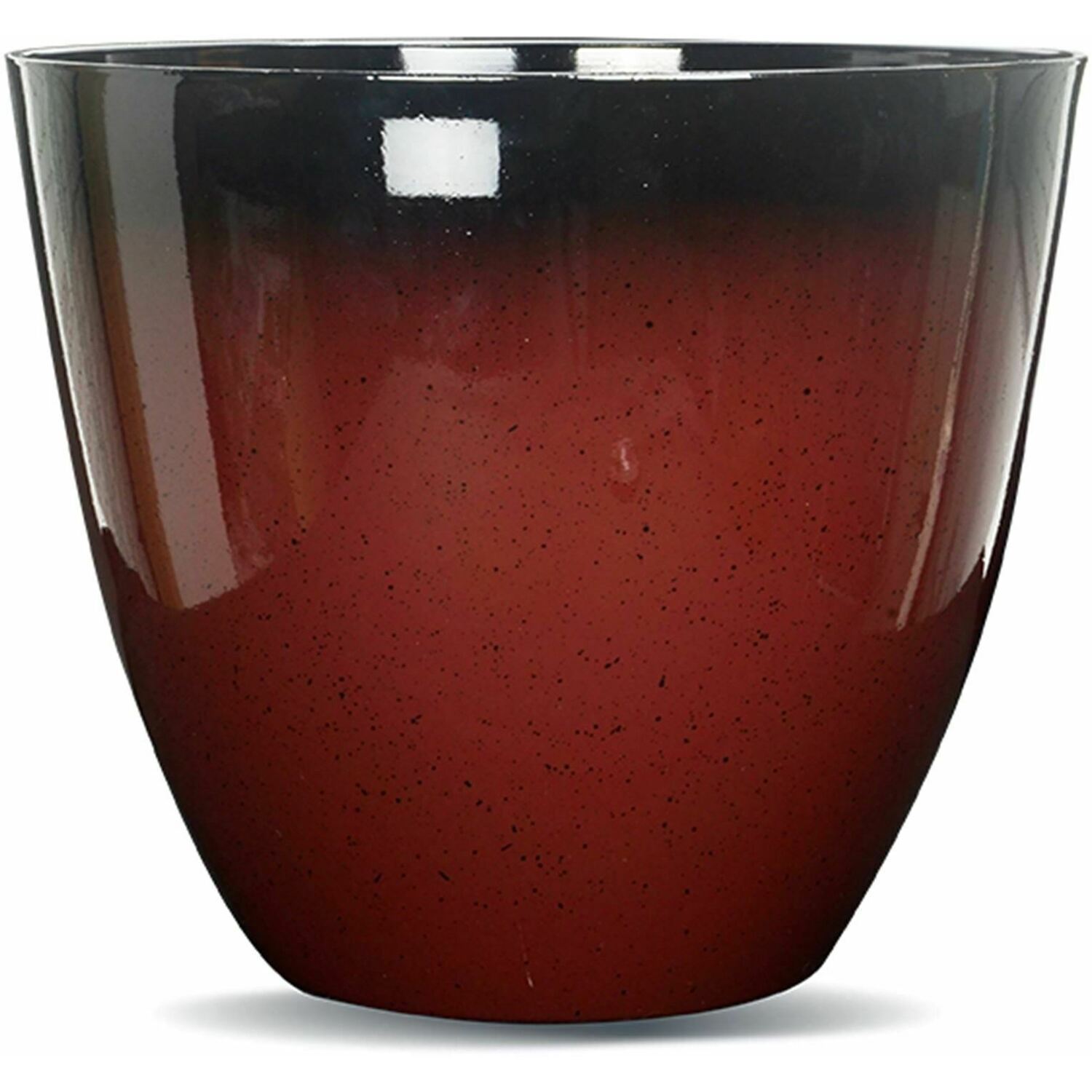 B&Q - Large Round Red Glazed Effect Egg Cup Planter Patio Flower Plant Pot Tub - Image 6