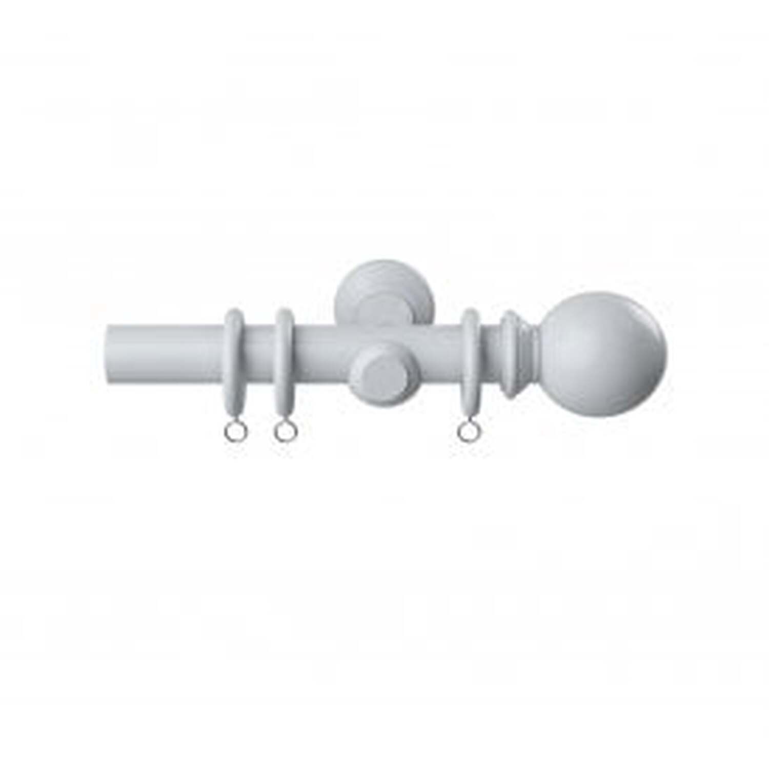 28mm Woodland White Curtain Pole Set - White / 70cm