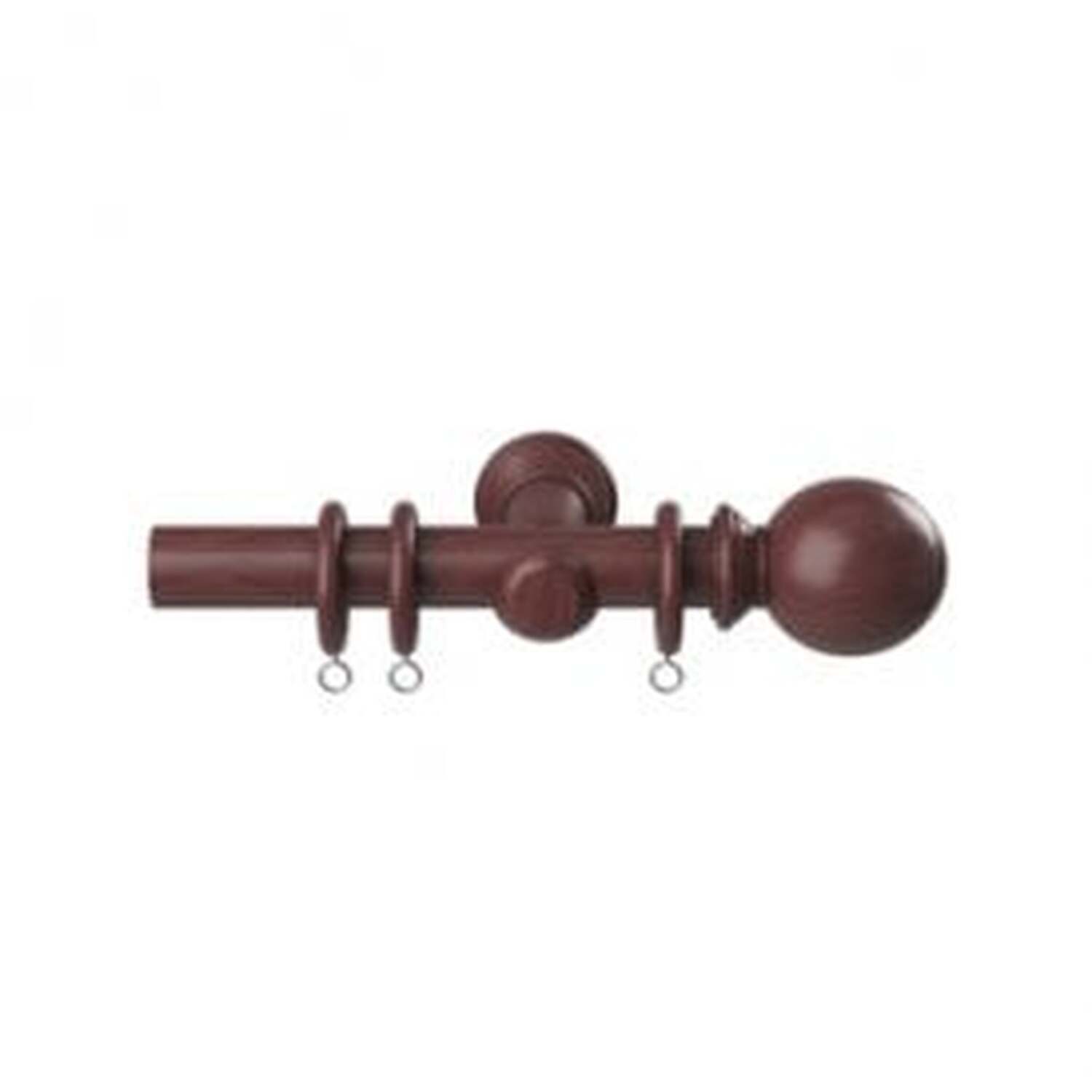 28mm Woodland Dark Oak Curtain Pole Set - Dark Oak / 140cm
