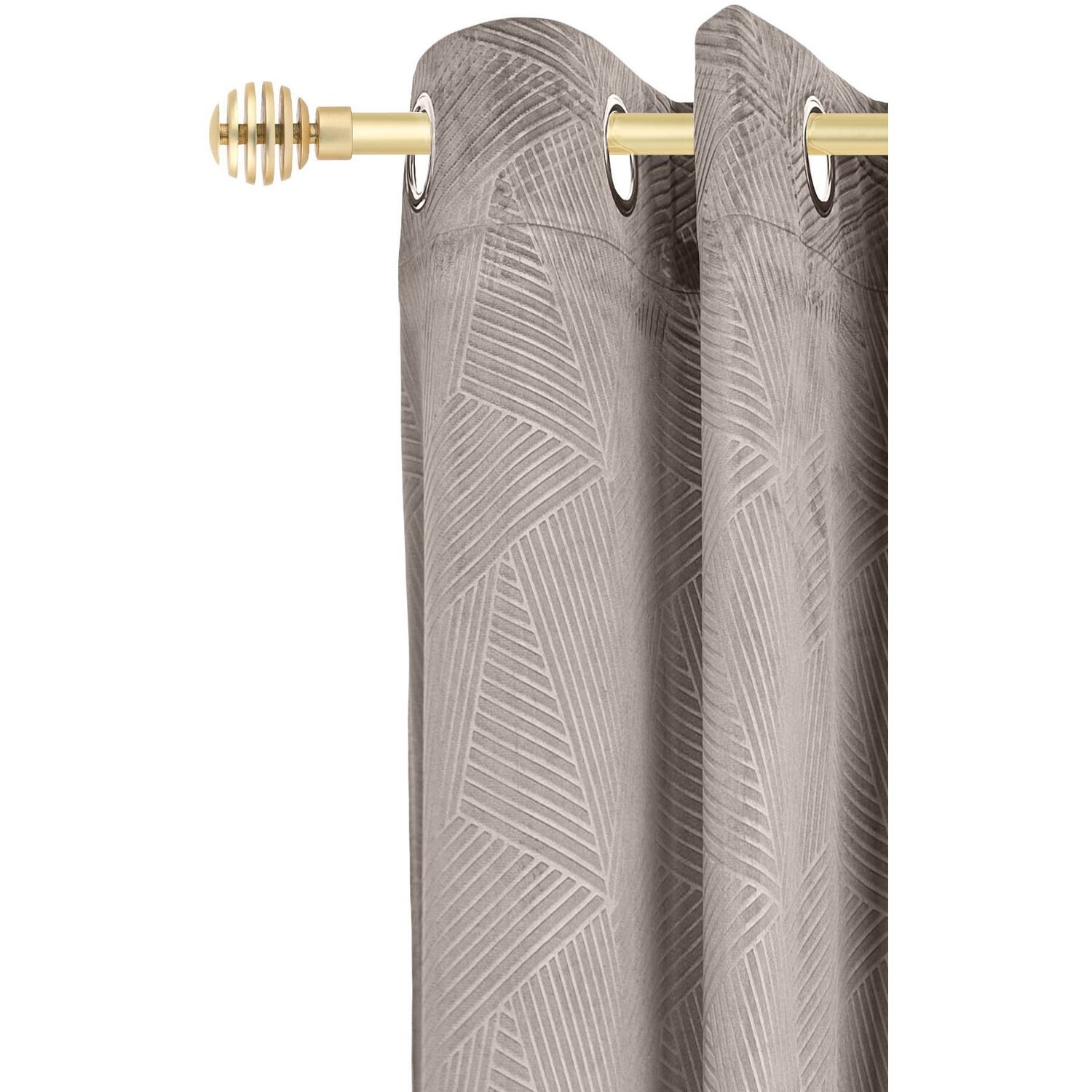 16-19mm Geneva Extendable Eyelet Metal Curtain Pole Set - Gold / 120cm