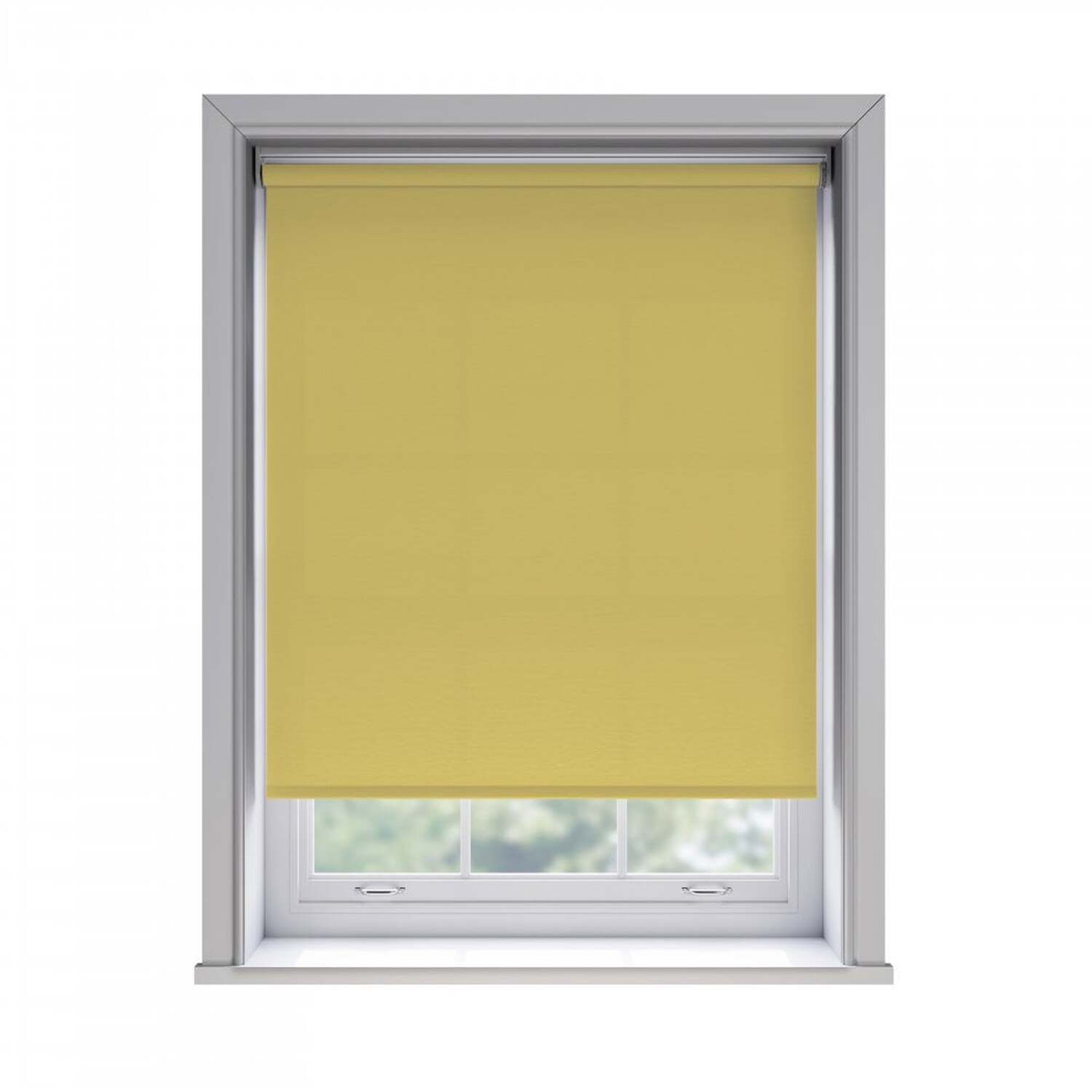 No Drill Thermal Blackout Roller Blind (170cm Drop) - Ochre / 180cm