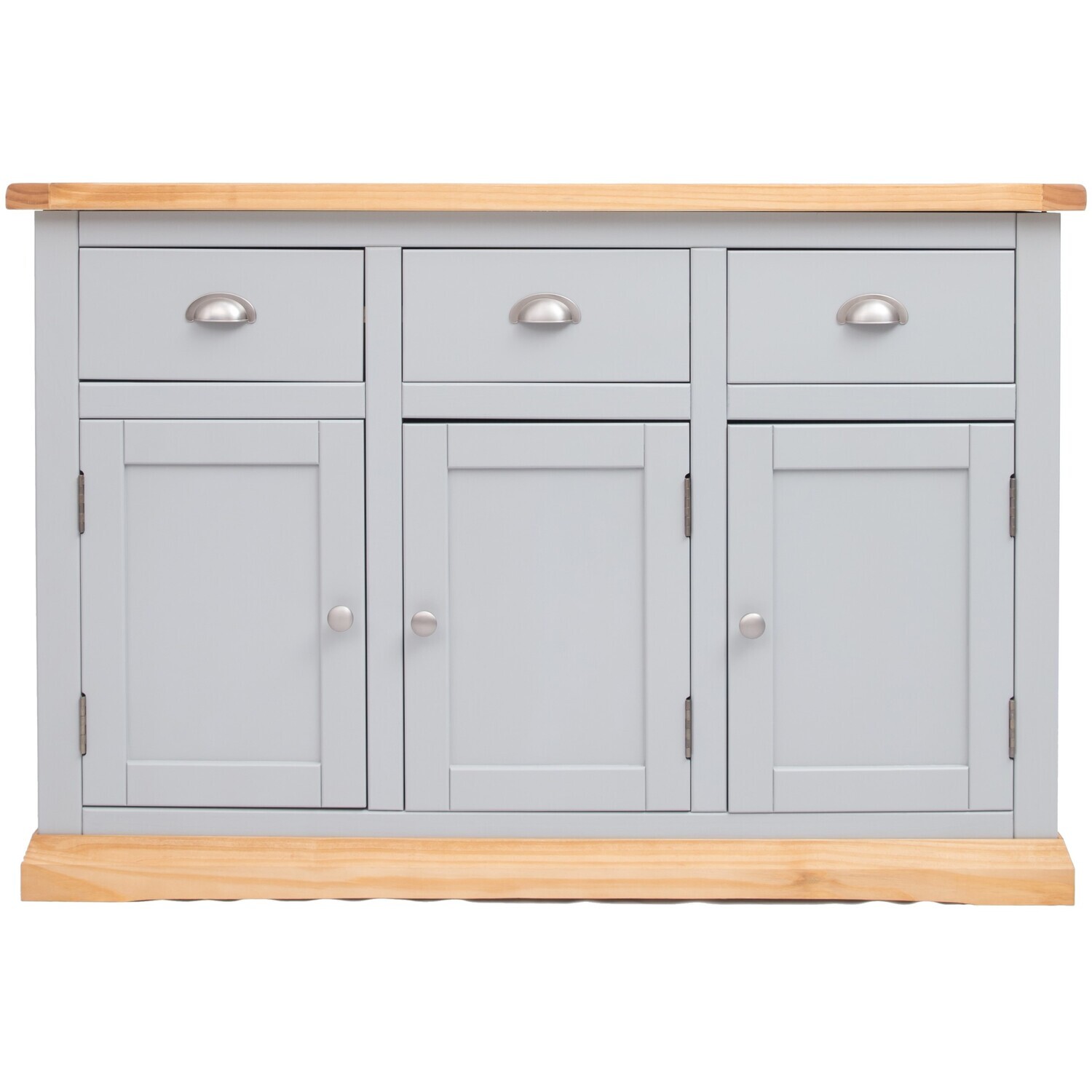 Cabinet Bits Bomporto 3 Door 3 Drawer Sideboard - Grey / 3