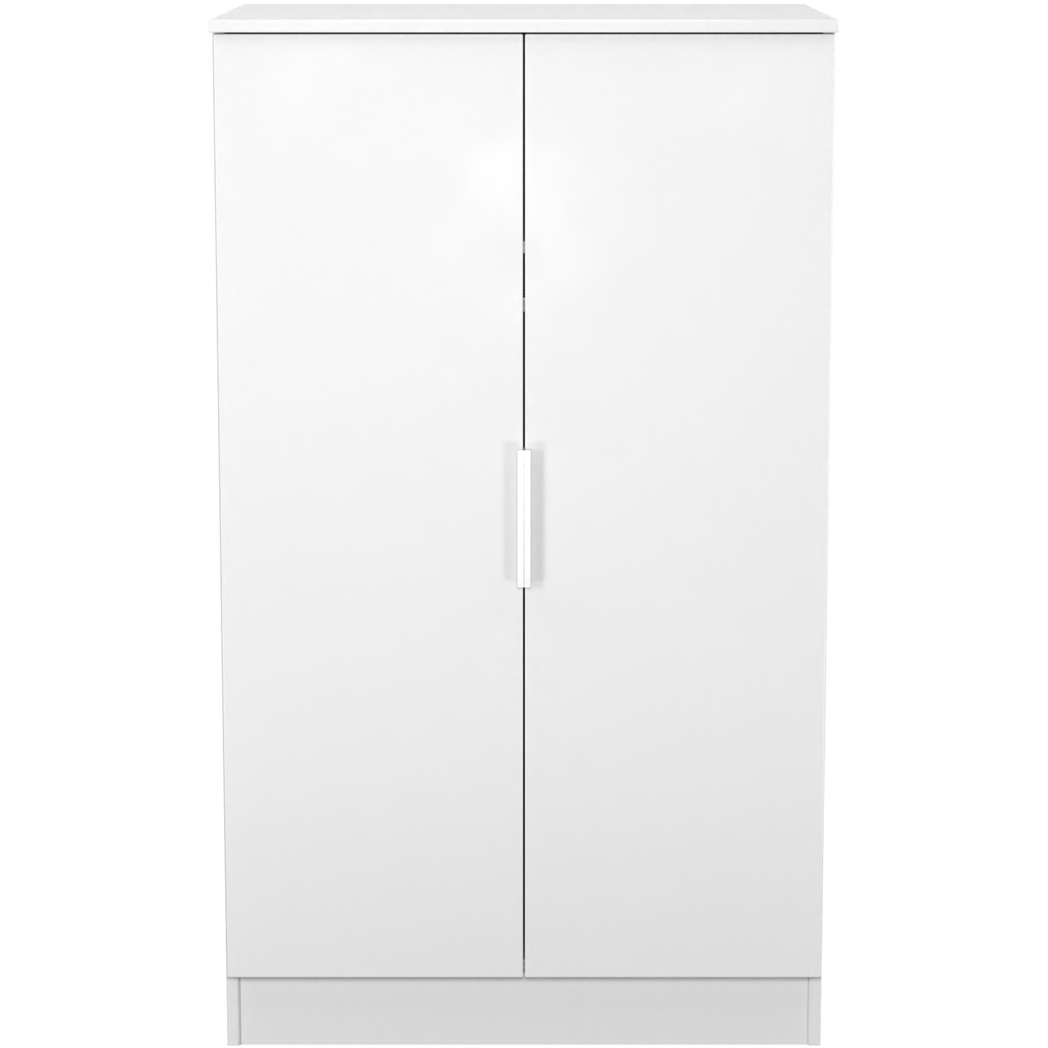 Plymouth Ready Assembled 2ft6in Plain Midi Wardrobe - White Gloss White Matt