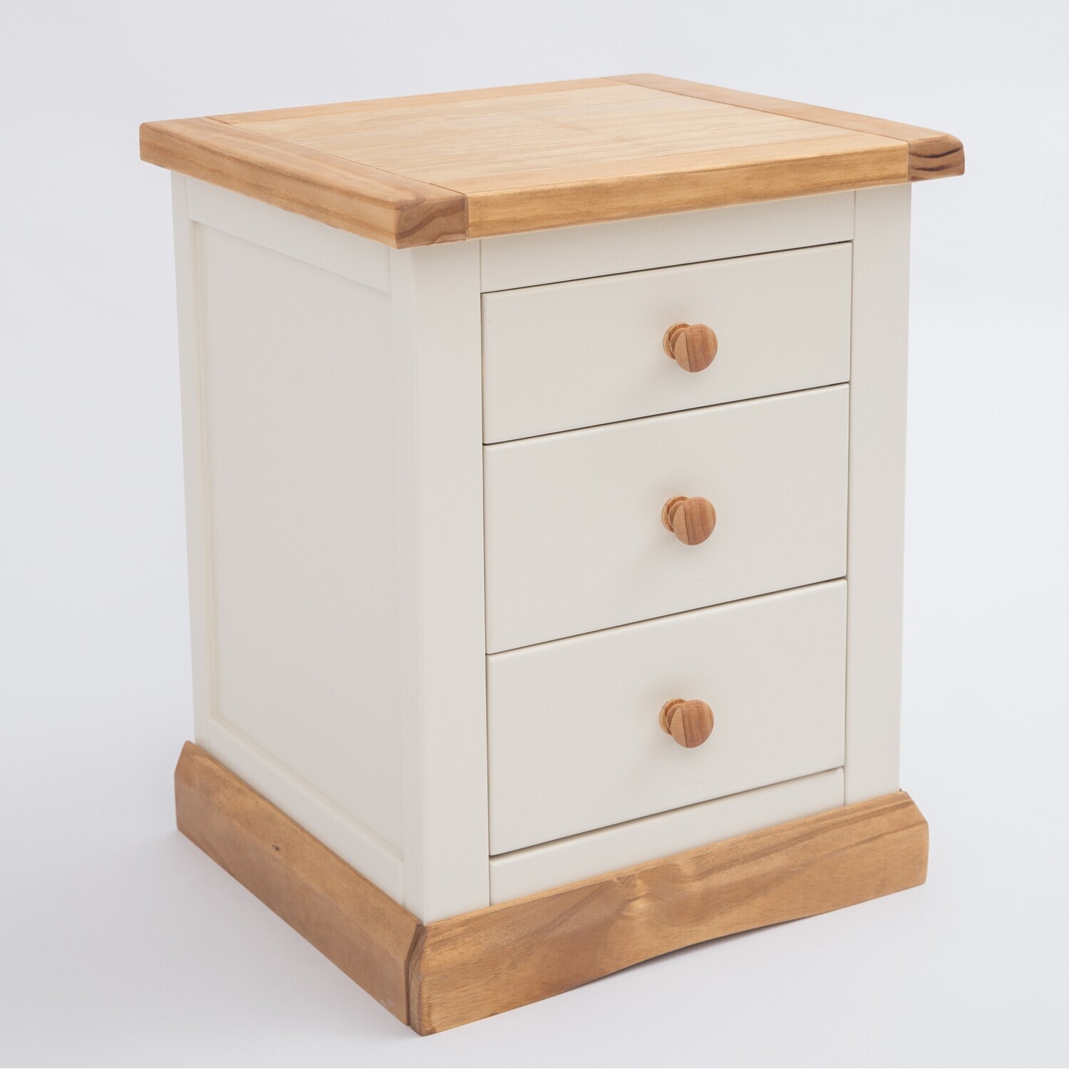 Cabinet Bits Trevi 3 Drawer Bedside Cabinet - White