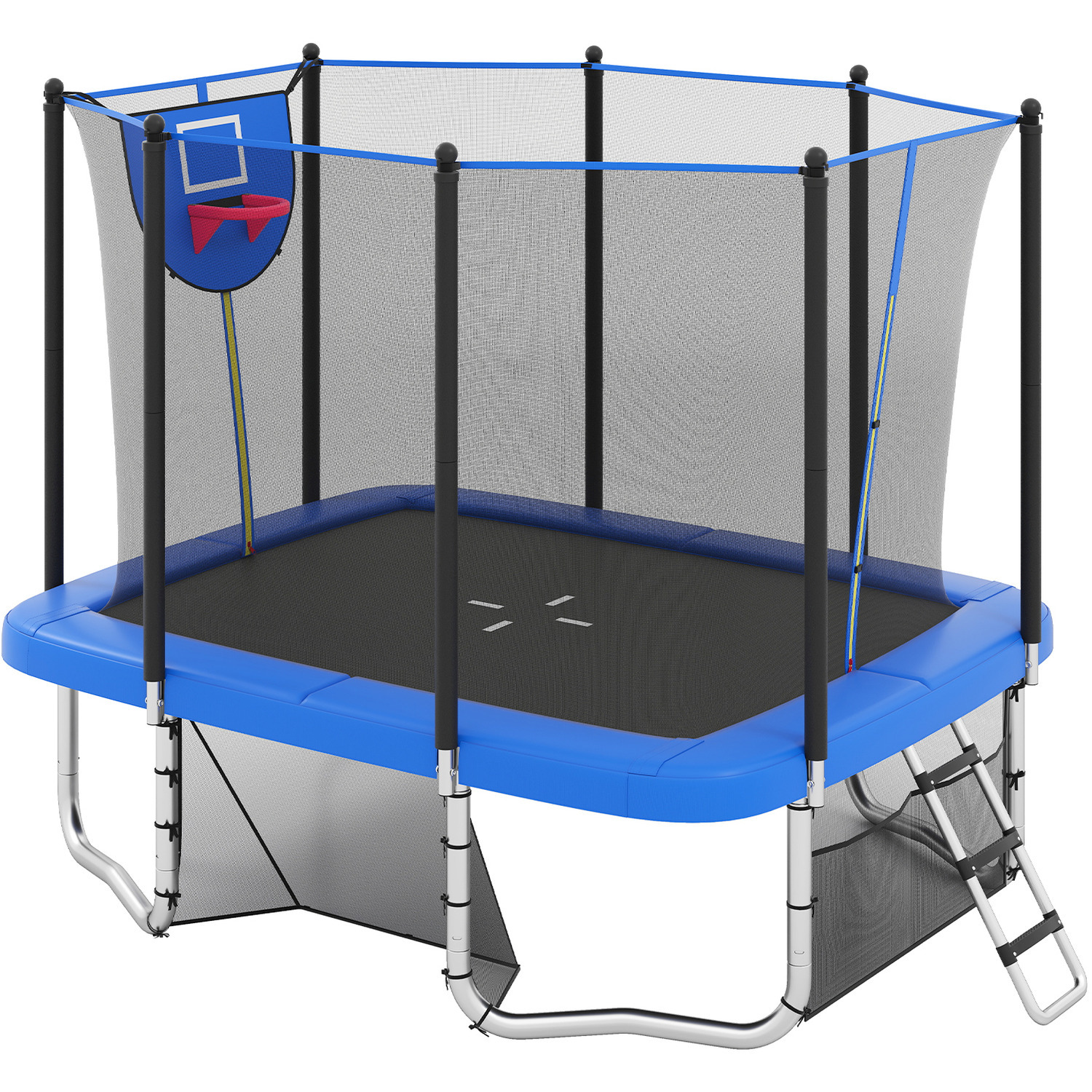 Rectangle Outdoor Trampoline - Blue