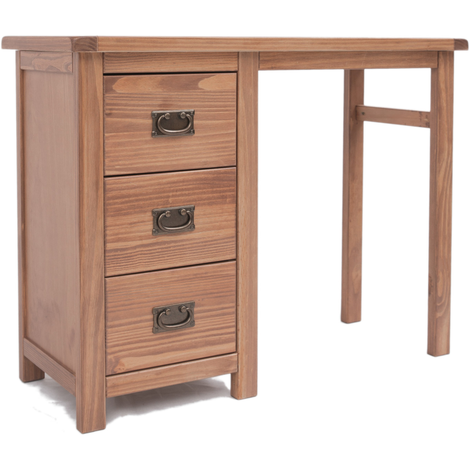 Cabinet Bits Padua 3 Drawer Dressing Table - Desk - Drop Handle - Light Brown / Mdf, Plywood, Pine