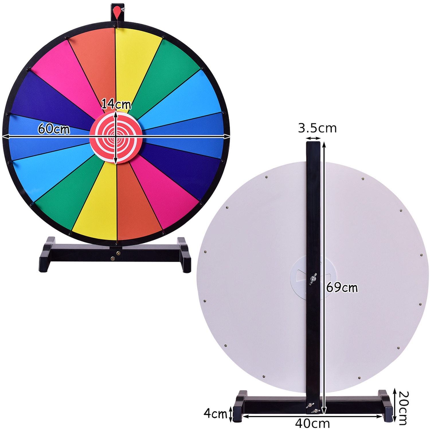 Cauldren Raffle Table Costway Table Prize Wheel Fortune Raffle Game-Colorful