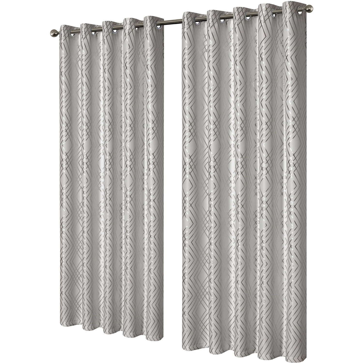 Geometric Sparkle Blackout Curtains - Natural / 228cm