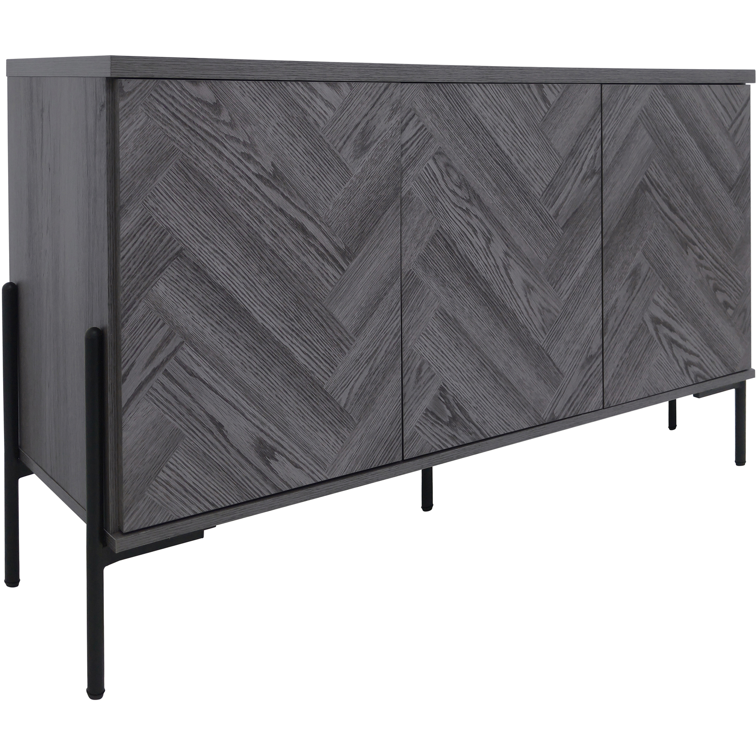 Charlene Sideboard with 3 doors in Grey Fish OakGrey Oak - Grey Oak Fishbone/Grey Oak