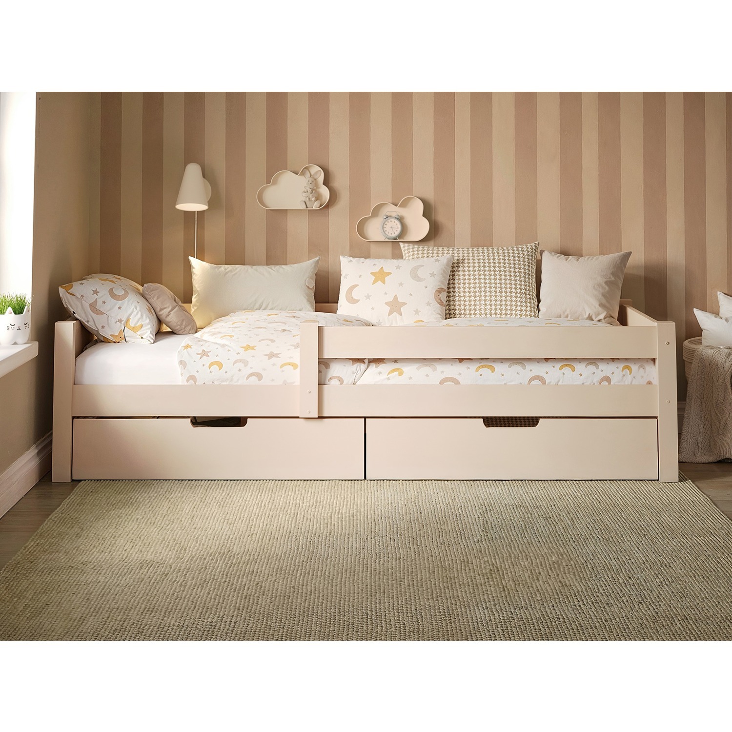 Flair Milo Single Bed With Storage - Beige