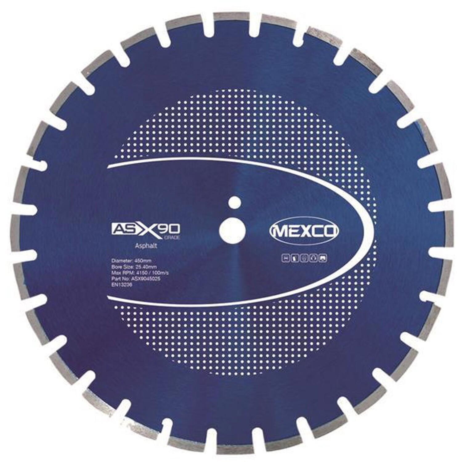 Mexco Asphalt X90 Grade Diamond Blade 450 X 25Mm - Grey - Image 1