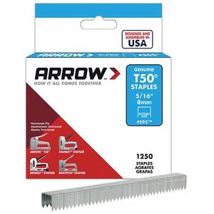 ARROW T50 Staples 8mm (5/16In) Box 1250