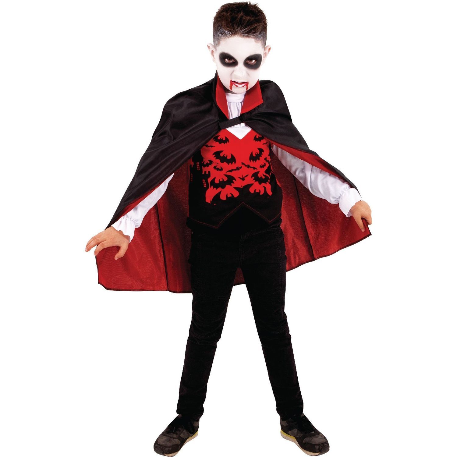 Bristol Novelty Childrens/Kids Vampire Costume Set - Black/Red / 5-7 Years / 5+