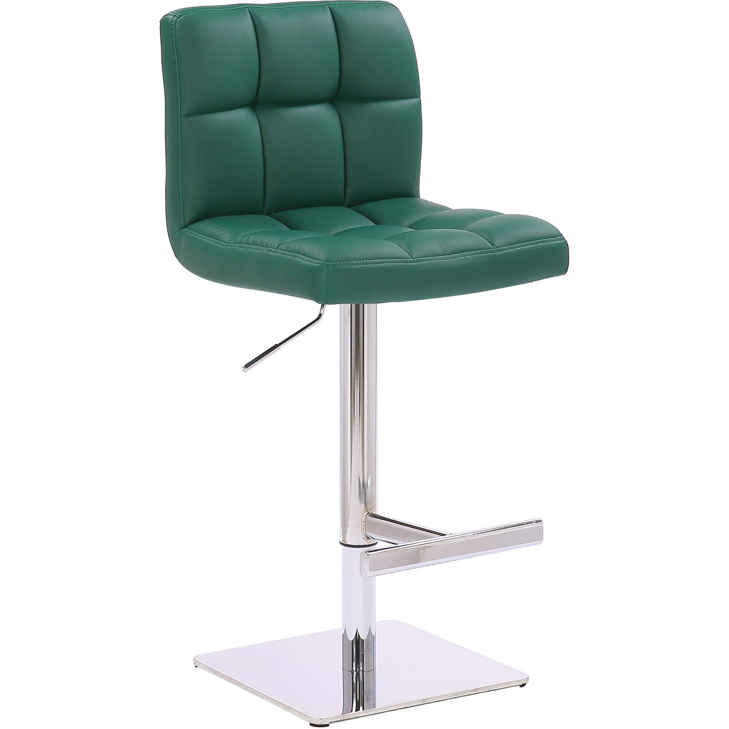 Lamboro Allegro Deluxe Kitchen Bar Stool, Adjustable Swivel, Chrome Footrest & Weighted Base, White - Sage Green
