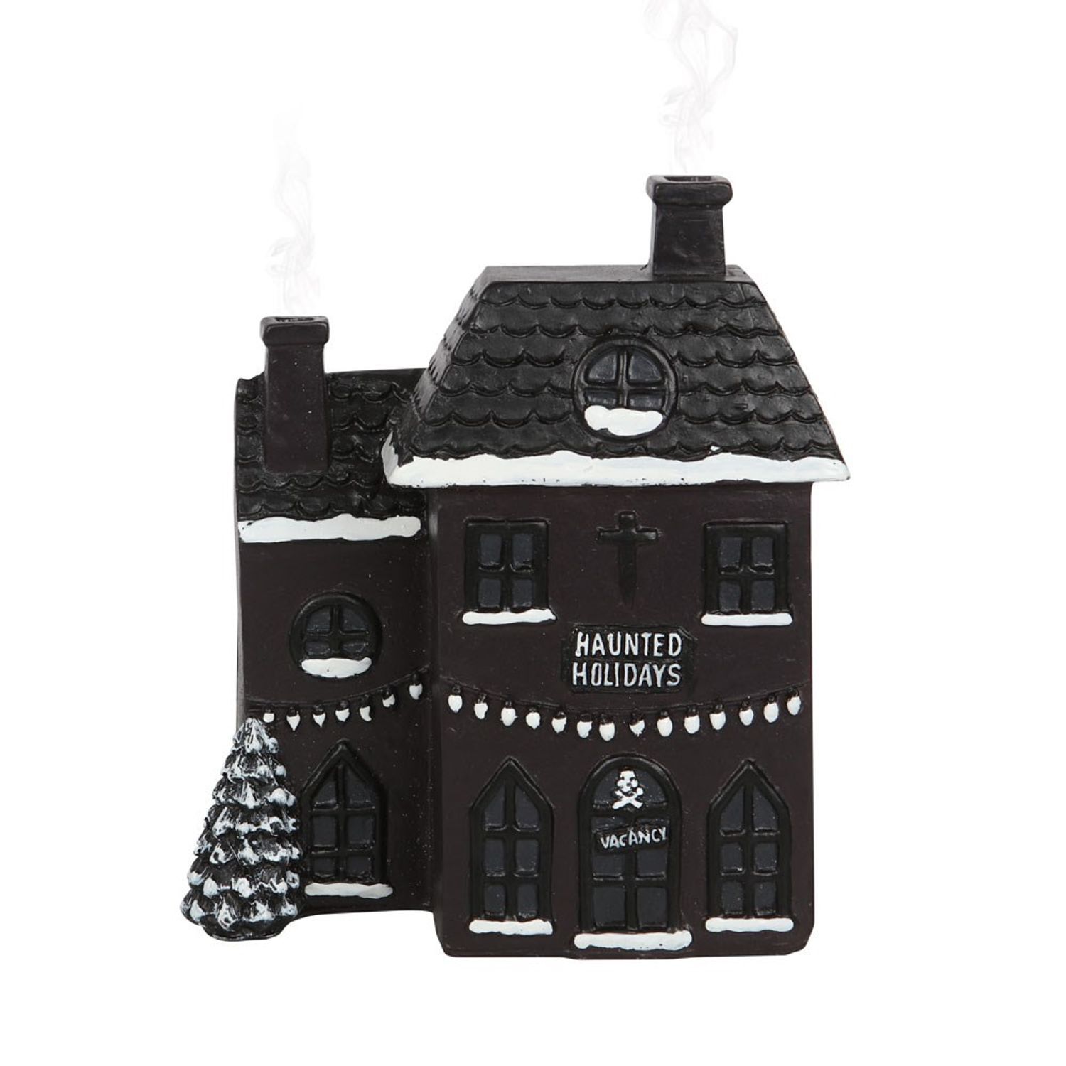 Something Different Merry Cryptmas Incense Cone Holder - Black/White